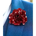 thumbnail image 2 of Vittorio Vico Flower Lapel Pin, Burgundy and White Polka Dot, Stainless Steel, 2 of 7