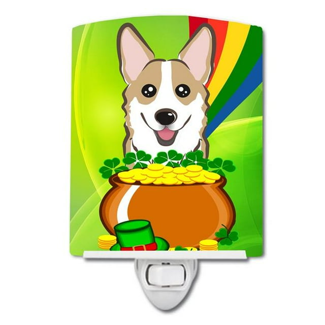 Carolines Treasures BB1997CNL Sable Corgi St. Patricks Day Ceramic Night Light