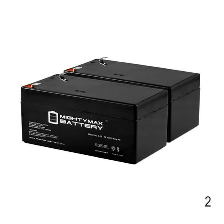 3 Ah Batteries - ML3-12 - 12V 3AH SLA Replacement Battery for APC Back-UPS ES 350 VA - 2 Pack