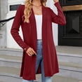 thumbnail image 4 of Women's Long Sleeve Tops Womens Fashion Long Sleeve Solid Color Cuff Split Bottom Cardigan Top Long Sleeve Tops for Women Long Sleeve Blouses for Women Long Sleeve Tops, 4 of 8