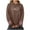 Brown, variant on Nmnitkp Hoodies for Women Comfortable Hoodies Y2K Casual Printed Round Neck Long Sleeved Loose Hooded Sweatshirts Brown,L