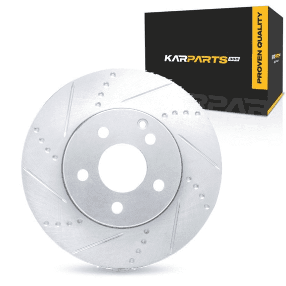 KarParts360 Brake Rotor | Cast Iron | Silver Rotor | Dimpled And Slotted