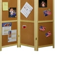 thumbnail image 4 of Contemporary Wooden 3 Panel Corkboard Room Divider, Oak Brown, 4 of 5