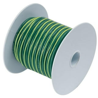 Primary Tracer Marine Tinned Copper 10 Gauge AWG x 100 FT Spool - Red Wire  & Yellow Striped - USA