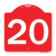 thumbnail image 1 of SignMission A-DES-RW-1818-22902 18 x 18 Po Signe de la Série Designer - Signe avec le Numéro 20 & 44; Rouge & Blanc, 1 of 1
