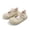 Z-Khaki160, variant on Girls Summer Flat Sandals Closed Toe Hook And Loop With Breathable Hollow Out Plaid Pattern Design Comfort Shoes For Toddlers And Little Children