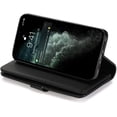 thumbnail image 3 of Wallet Case for iPhone 13 Pro Max 6.7 inch, Magnetic Handbag Zipper Pocket PU Leather Flip with 9 Card Slots and Wrist Strap Folio TPU Inner Stand Case - Black, 3 of 11