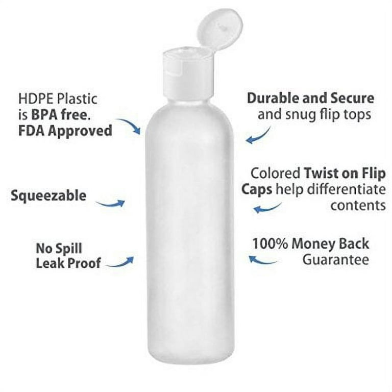 1 Oz Plastic Bottles Set of 5 Bottles With Caps Clear Plastic Squeeze  Bottles, Travel Bottle With Flip Top Cap 