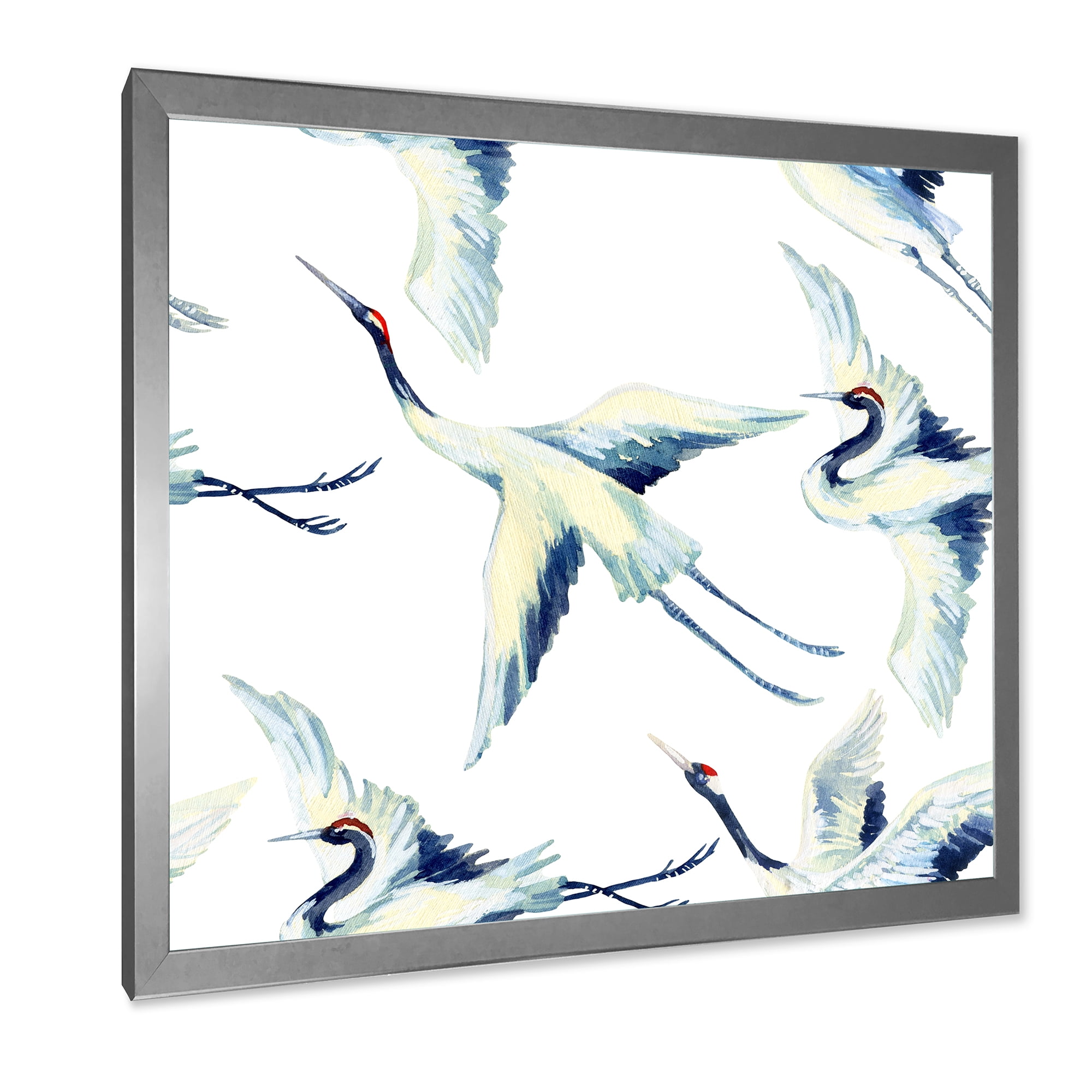 Designart 'Asian Crane Bird Impression I' Traditional Framed Art Print
