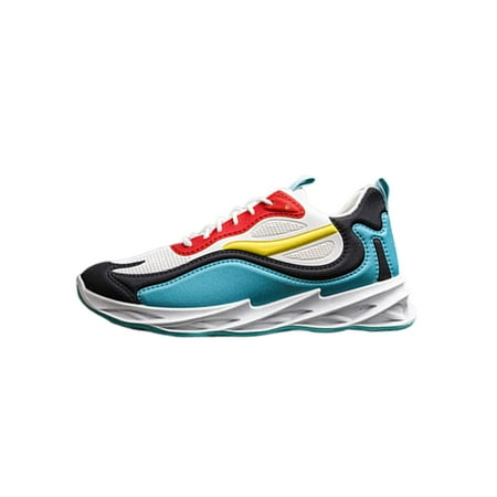 

Difumos Men s Breathable Lace Up Sneakers Lightweight Low Top Walking Comfortable Running Shoe Red Blue 6