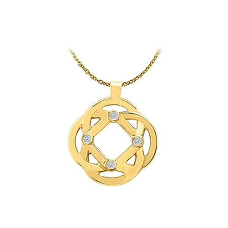 Cubic zirconia lovely Pendant in 14K Yellow Gold Cool Jewelry Gift Best Price Trendy (Best Gifts For $1000)