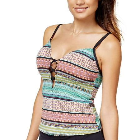 Bleu by Rod Beattie Push-Up Plunge Tankini Top (Blue