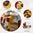 thumbnail image 5 of Sunflower Gray Check Table Cloth Waterproof Tablecloths, Farmhouse Flowers Butterfly Tablecloth Dining Table Cover for Kitchen Party Tabletop Outdoor, Square Tablecloth 54x54 Inch, 5 of 9