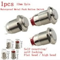 thumbnail image 2 of BTOER 12mm Round Button Without Fixation Instant Aluminum ON OFF ON Ring Illuminated Car Pushbutton Switch 36V, 2 of 6