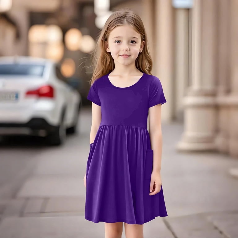 purple dress size 10 Eashery Girls Dresses Size 14-16 Girls Kids Casual Dress Paint Butterfly Rose Animal Fall Sleeveless Dresses Purple 9-10 Years