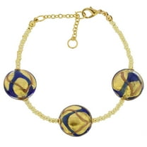 GlassOfVenice Murano Glass Royal Bracelet - Blue Waves Gold