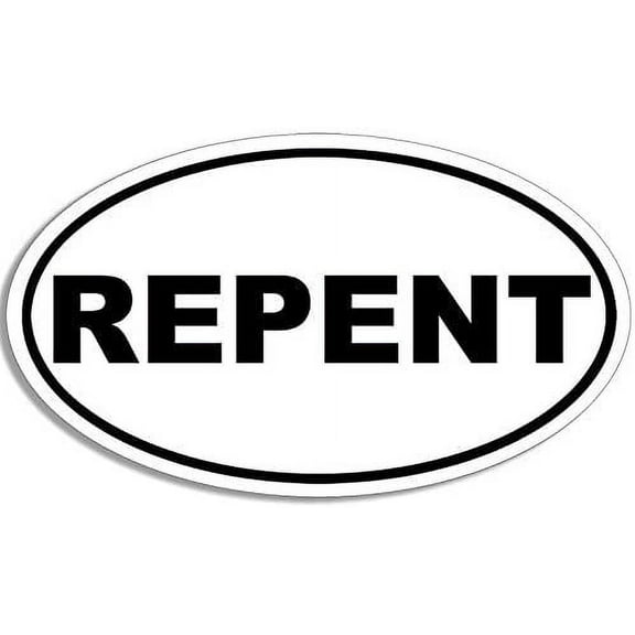 Oval Repent 3M Reflective sticker| Christian Jesus Decal