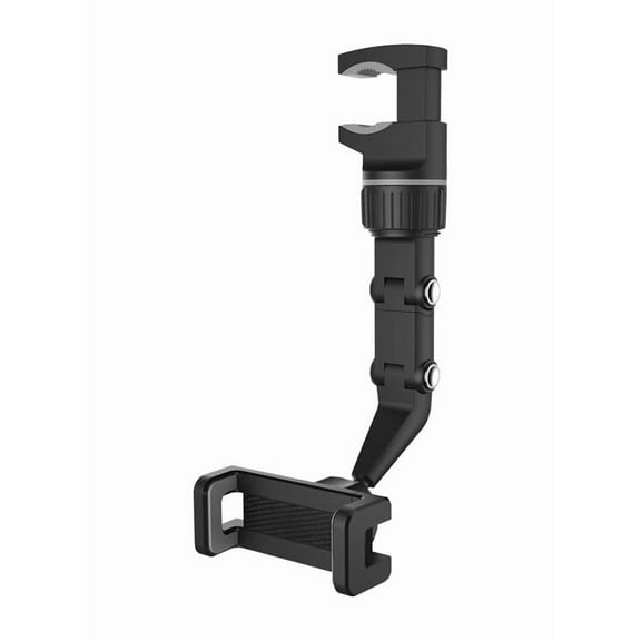 Car Rearview Mirror Mobile Phone Holder Universal 360 Degrees Rotating Rearview Mirror Mount Phone and GPS Holder. (Gray)