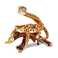 thumbnail image 2 of Jere Luxury Giftware Bejeweled LEOPOLD Leopard on Branch Pewter and Enamel Trinket Box and Matching Pendant Charm, 2 of 4