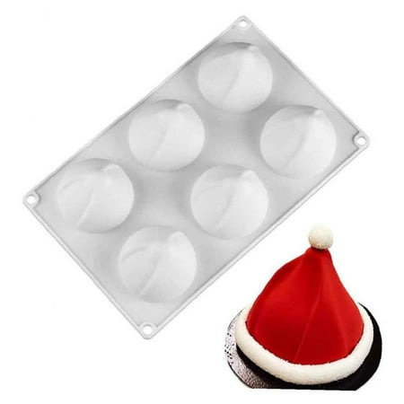 

Silicone Cake Mold with 6 Christmas Hat Molds for Mousse Ice Cream DIY Dessert Baking Mold