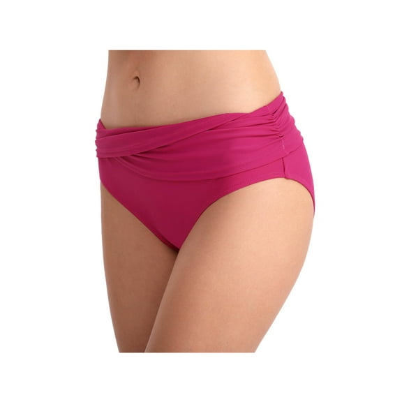 Csndyce Women Mid Waisted Bikini Bottom Retro Ruched Tummy Control Swim Shorts Solid Brief Female