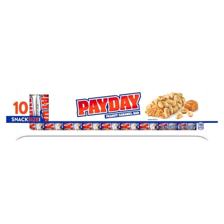 4 Pack PAYDAY Peanut Caramel Snack Size, Candy Bars, .7 oz (10 Count)