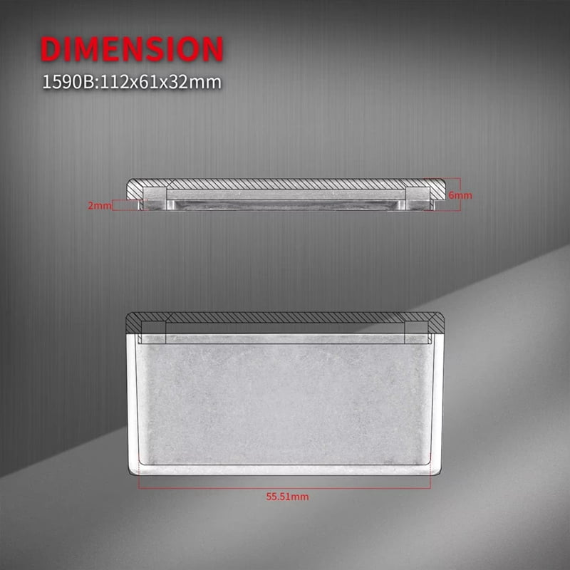5PCS Guitar Effect Pedal Enclosure 1590B Aluminum Diecast Stomp Box Toggle Switch Box Case