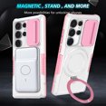 thumbnail image 6 of Moreoy Magnetic Kickstand Case for Samsung Galaxy S26 Ultra with Slide Lens Cover, Compatible with MagSafe with Metal Ring Holder Stand Shockproof Non-Slip Bumper Protective Phone Shell,B, 6 of 10