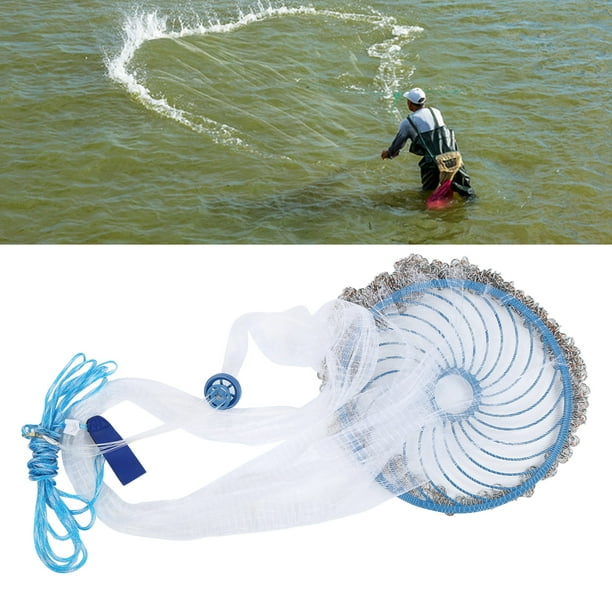 Cergrey Fishing Accessories,Fishing Net,360cm Hand Throwing Fishing Net  High Strength Nylon Cycle Chain for Bait Cast Equipment 