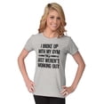 thumbnail image 4 of Broke Up With Gym Fitness Exercise Womens Slim Fit Graphic Tee Brisco Brands X, 4 of 5