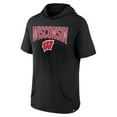 thumbnail image 2 of Men's Fanatics Black Wisconsin Badgers Outline Lower Arch Hoodie T-Shirt, 2 of 3
