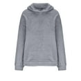 thumbnail image 4 of AXXD Womens Tshirts Gray Basic Summer 2024 Casual Plush Solid Color Hooded Top, 4 of 6