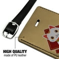thumbnail image 3 of Cute Lucky Cat Maneki-Neko Rectangle Leather Luggage Card Suitcase Carry-On ID Tag, 3 of 7