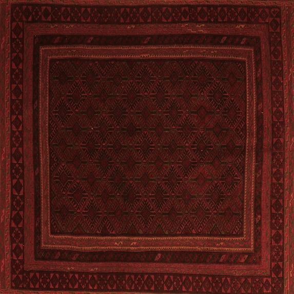 Ahgly Company Indoor Square Southwestern Orange Country Area Rugs, 3' Square