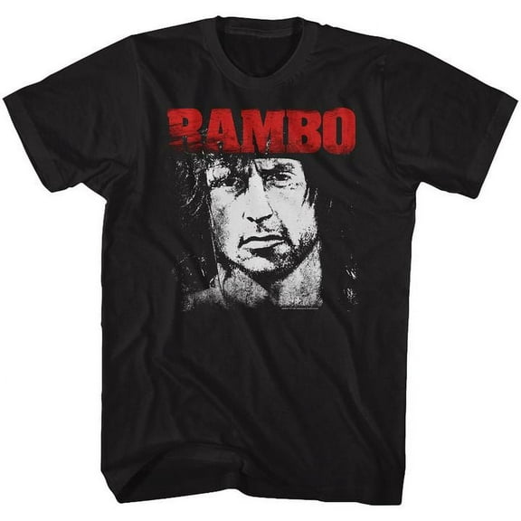 Rambo Red And White Black Adult T-Shirt 3Xlt