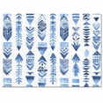 thumbnail image 2 of Area Rugs 5x7 Ft Bohemia Abstract Ethnic Style Blue Arrows Texture Non-Slip Washable Rug Indoor Rug Floor Mats Non Shedding Carpet for Living Room Bedroom Dining Room Home Decor, 2 of 8
