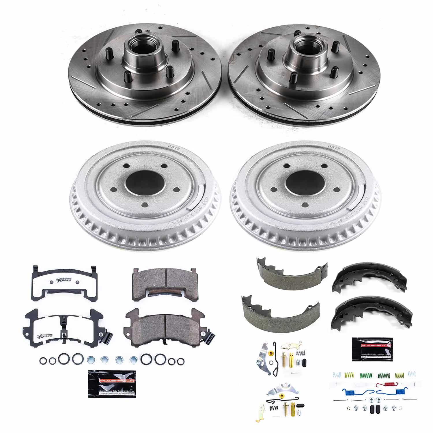 PowerStop Front and Rear Z26 Street Warrior Brake Pad Rotor Drum and Shoe Kit Fits: BUICK CHEVROLET GMC OLDSMOBILE PONTIAC Select Models K15042DK-26