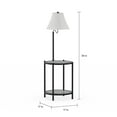 Mainstays Glass End Table Floor Lamp, Matte Black