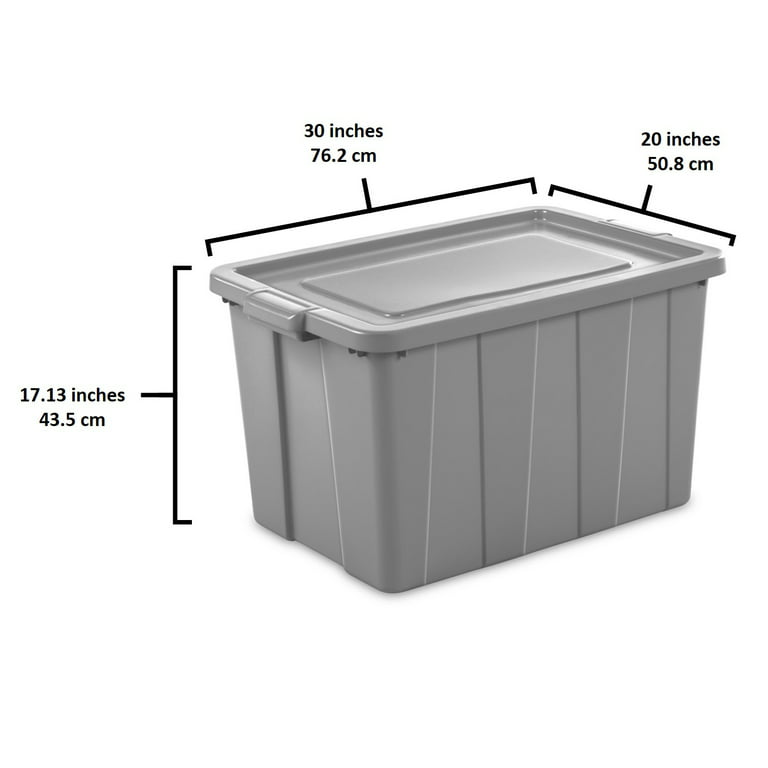 Tyminin 4-Pack 30 L Plastic Storage Box, Large Storage Bin with Wheels