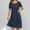 c01Blue, variant on Arnsht Women's Cotton Linen Dress Solid Color Summer Casual Short Sleeve Crew Neck T Shirt Dresses Loose Swing with Pockets Brown L