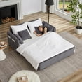 thumbnail image 3 of Oversized 66" Sleeper Sofa with Pull-Out Bed, 3-in-1 Convertible Sofa Bed with Storage Pockets for Living Room, Grey, 3 of 7