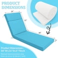 thumbnail image 2 of Snubbull Outdoor Chaise Lounge Cushions, with High-Density Foam, Ties Waterproof & Fade Resistant for Lawn and Pool Lounge Chairs, 80x26x4 inch, Lake Blue, 2 of 6