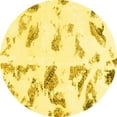 thumbnail image 1 of Ahgly Company Machine Washable Indoor Round Abstract Yellow Modern Area Rugs, 8' Round, 1 of 4