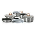 thumbnail image 1 of Ensemble de 12 Pcs de Batterie de Cuisine avec Poignée Ergonomique Détachée, 1 of 3