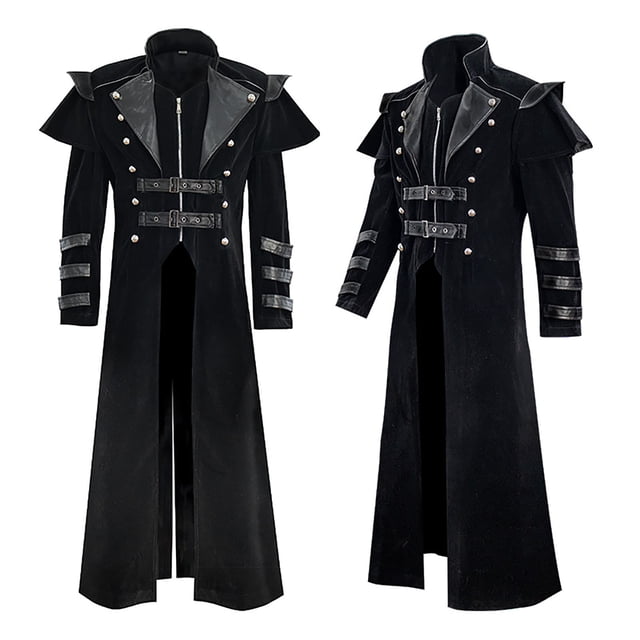 LSLJS Manteau de Mode pour Hommes Coupe-Vent Style Gothique Veste Rétro Halloween pour Hommes, Robe Gothique
