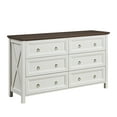 thumbnail image 2 of Aukfa Wood 6 Drawers Dresser, Farmhouse Chest of Drawers TV Stand for Bedroom, Living Room,White, 2 of 4