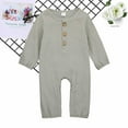 thumbnail image 2 of EnJoCho Baby Comfy Bodysuit Baby Girl Boy Jumpsuit Solid Color Long Sleeve Knitted Romper Clothes Light Long Sleeve Jumpsuit Toddler Girl Trendy Clothing Casual Home Bodysuit, 2 of 8
