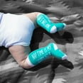 thumbnail image 4 of Pavilion - Nap Time Is My Happy Our - Knee High Newborn 0-12 Month Teal Unisex Baby Socks, 4 of 8