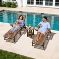 thumbnail image 5 of SERWALL Round Outdoor Side Tables Set of 2, All Weather Use Double Layer Patio Side Table, HDPE Adirondack End Table for Patio, Garden, Deck - Brown, 5 of 7