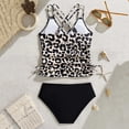 thumbnail image 5 of UngA Girl's Two Piece Tankini Swimsuits Ruched Drawstring Bathing Suit for Girls Swimwear (Beige,9-10 Years), 5 of 5